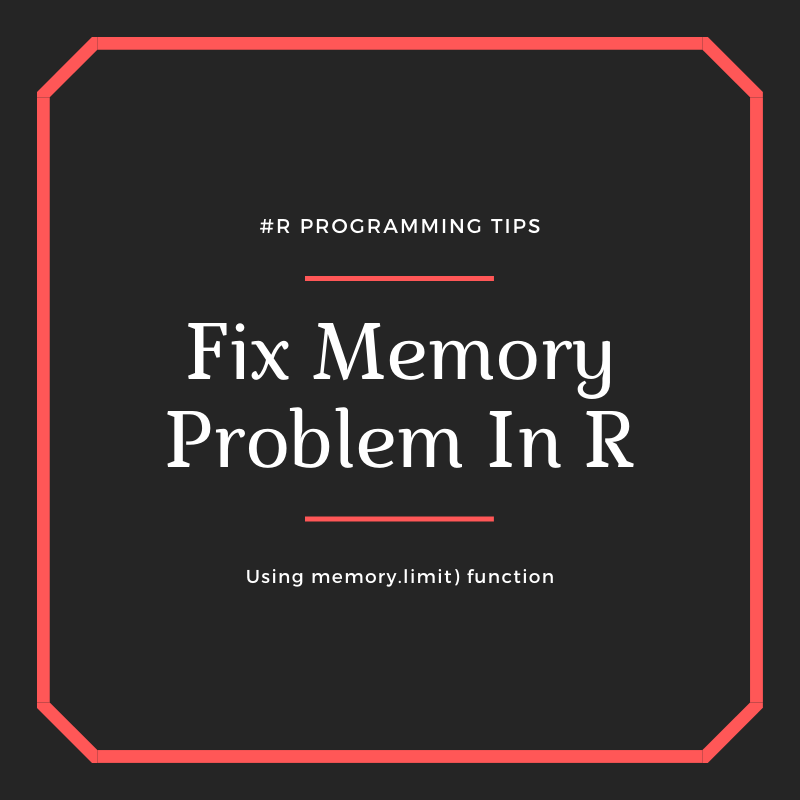 DataScience86's tweet photo. #R #Programming #Tip - R Loads data in #RAM and that can result into out of memory errors while working with large datasets. Fix the #memoryerror with unbelievably useful one line code. #DataScience #Tips #trick #rstats https://t.co/c9YNQdit0E