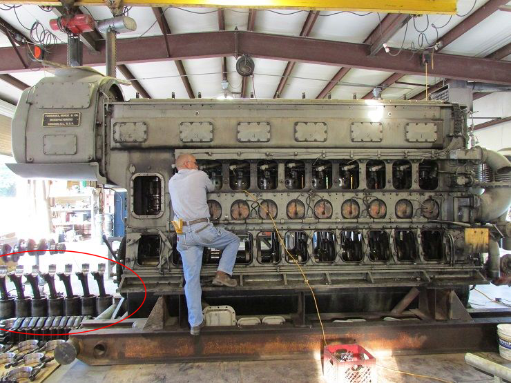 These massive engines come with many safety mechanisms. I was told that if the engine threw a rod it would shoot through the side of the submarine and we would be Neptune's newest recruits.