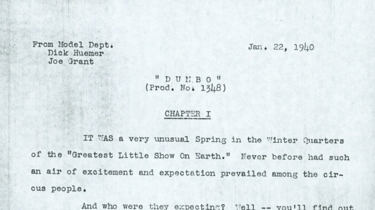 And Huemer and Grant had come up in shorts alongside Walt, so chose to structure the film like a succession of short sequences strung together into the larger narrative. They even playfully submitted their treatment to Walt in the form of "chapters" ending on cliffhangers.