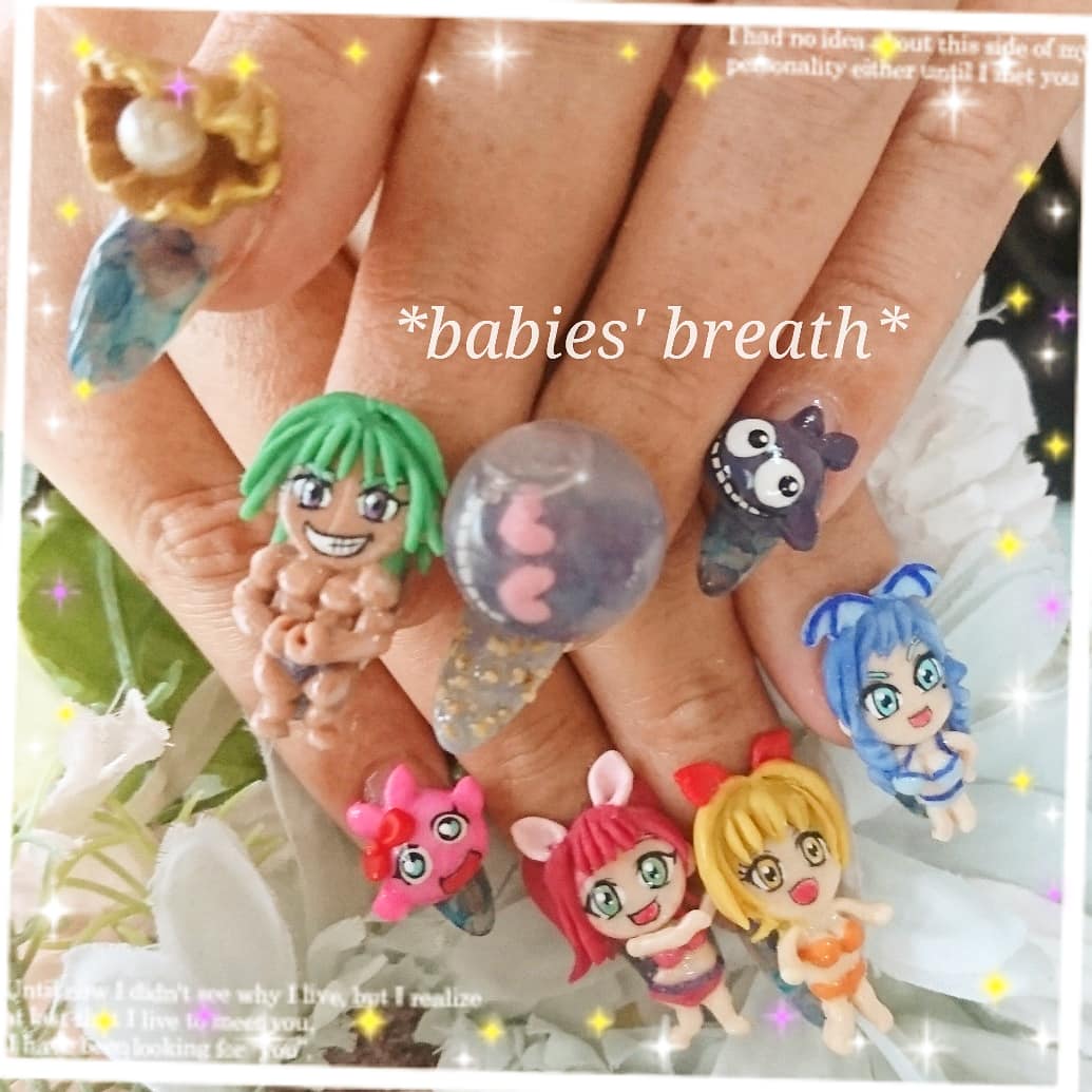 ﾈｲﾘｽﾄ まゅ マリンちゃん リゾートいきましたぁ 左手 大当り確定 笑 日立 ネイル 茨城 自宅ネイル Nail 出張ネイル いわき 水戸 高萩 北茨城 城の丘 粉雕 痛ネイル 海物語 パチンコネイル スノードームネイル キャラクター