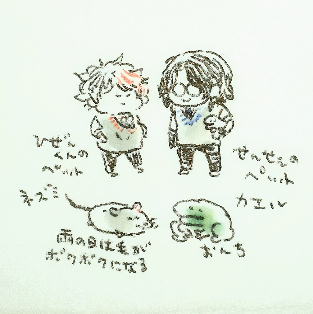 グリ…寮の肥前くんとレイ…寮の朝尊のペット事情。肥前くんの方がちょっと上級生 