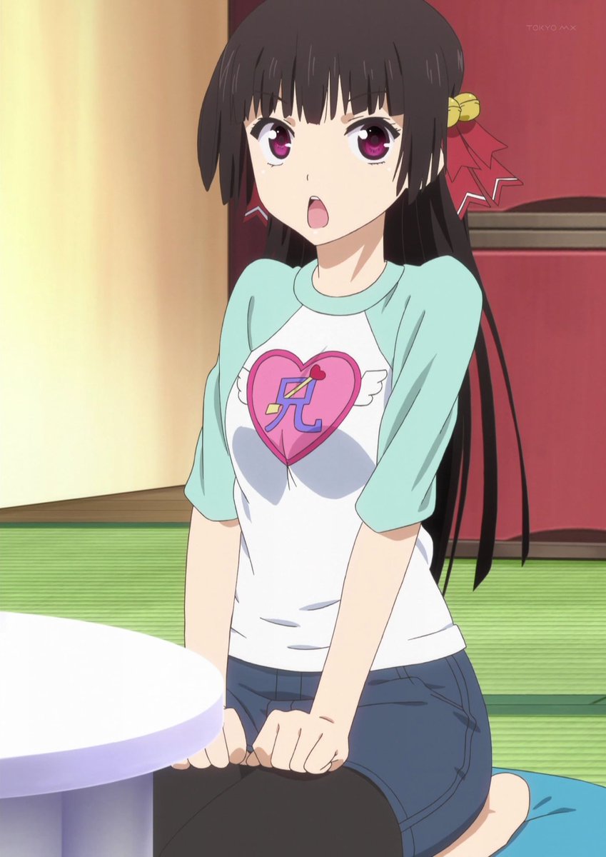 Akiko from the #Oniai anime sure had some interesting T-shirts expressing h...