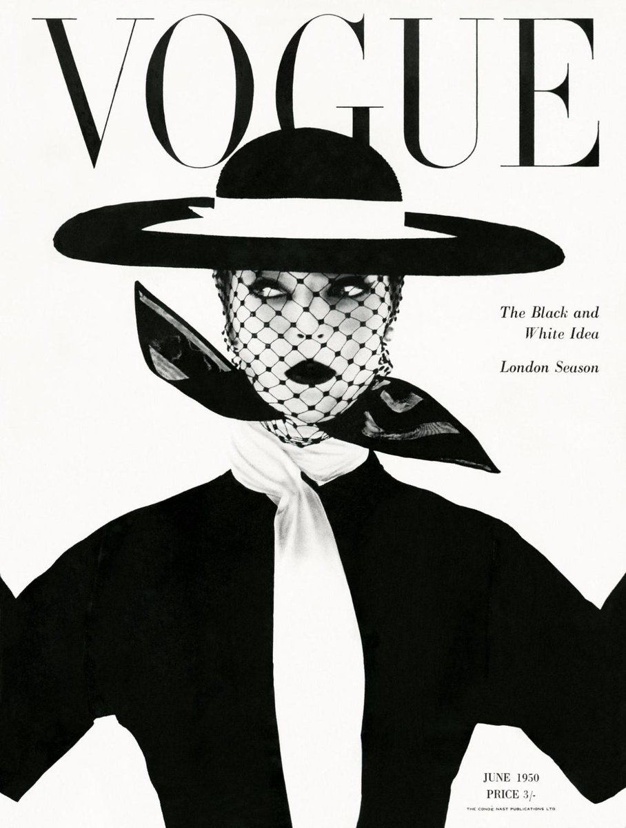 BritishVogue's tweet photo. “This picture of Irving Penn is so crisp and clean, it could almost be an illustration. For me, it’s the height of style. It’s majestic.” See Editor-in-Chief @Edward_Enninful's top 10 #BritishVogue covers: https://t.co/Rw0HB0f1KZ https://t.co/kvehT2CD52