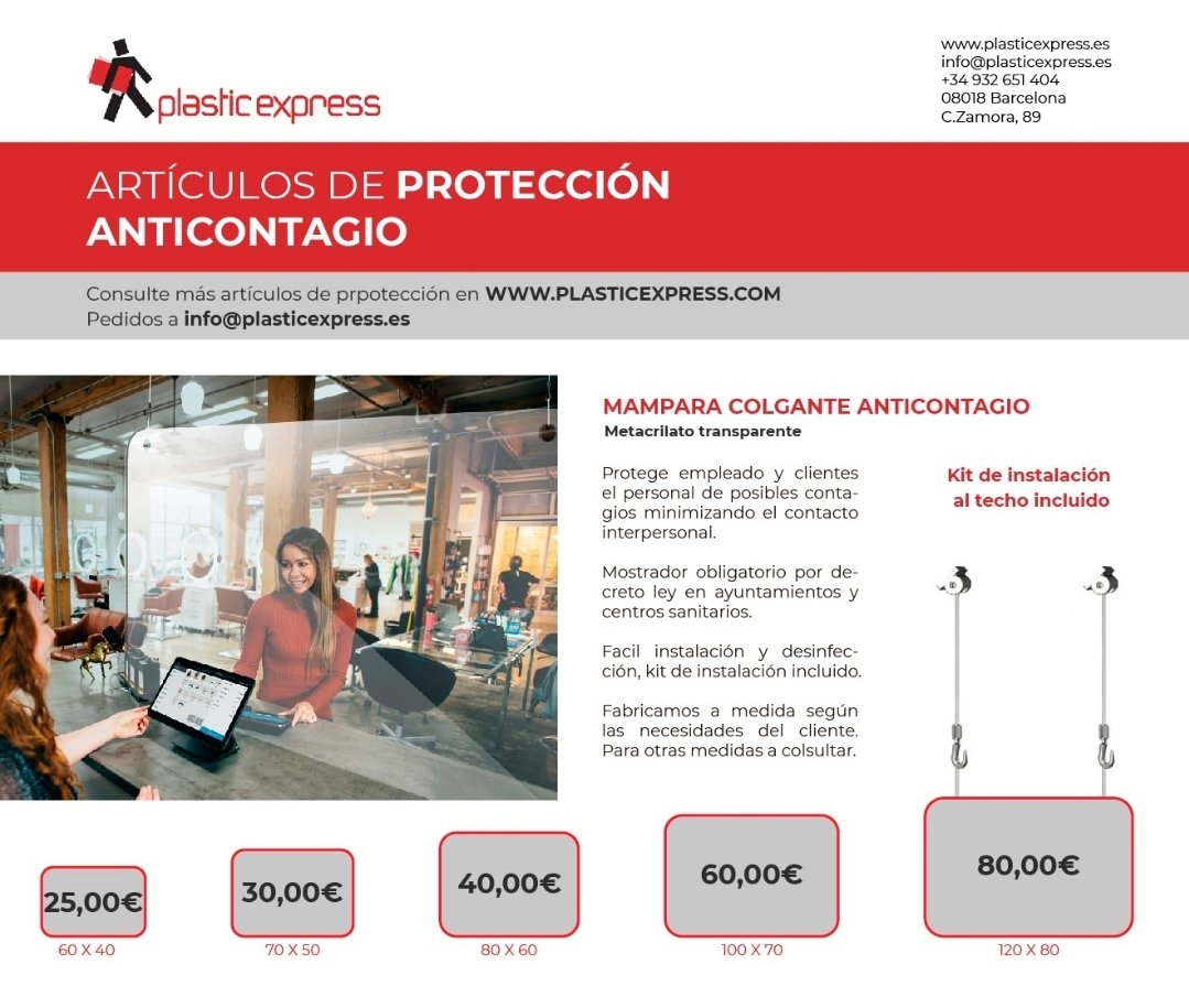Plastic_Express's tweet image. Mampara protectora anti-contagi penjant / mampara protectora anti-contagio colgante. #protector #mamparaprotectora #mampara #metacrilato #metacrilar #proteccio