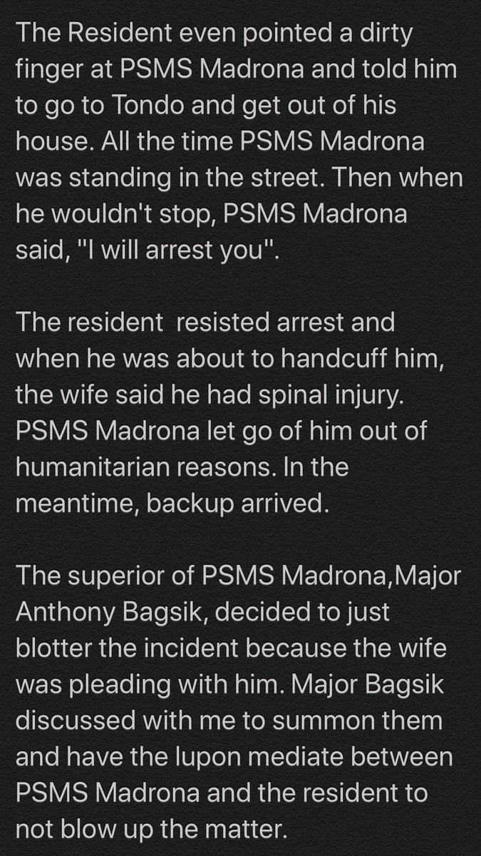 READ: Official statement of Dasmariñas Brgy Captain Rosanna Hwang defending Makati police officer Roland Madrona. Says foreigner verbally assaulted, pointed dirty finger and resisted arrest. Says “resident was in the sidewalk, a public place.” | via  @iamkarendavila