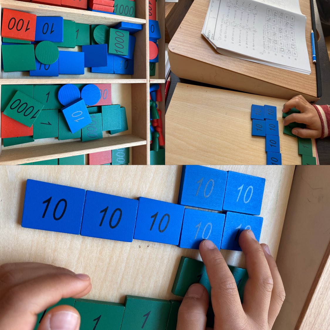 ワーママはる ライフシフト習慣術 発売中 モンテッソーリの知育玩具 切手遊び 忙し過ぎて触ってなかった涙 今頃役に立ってます 繰り上がり 繰り下がり足し算引き算