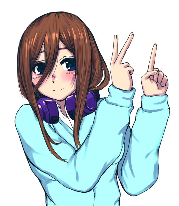 異澤さんがTwitterに投稿した中野三玖(五等分の花嫁)のイラスト。