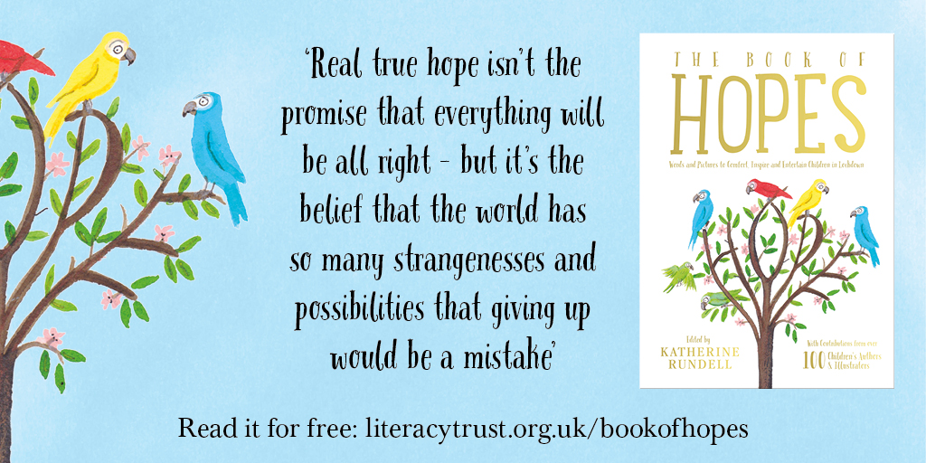 The Book of Hopes, edited by #KatherineRundell, is available now FREE with @literacy_trust: issuu.com/bloomsburypubl…