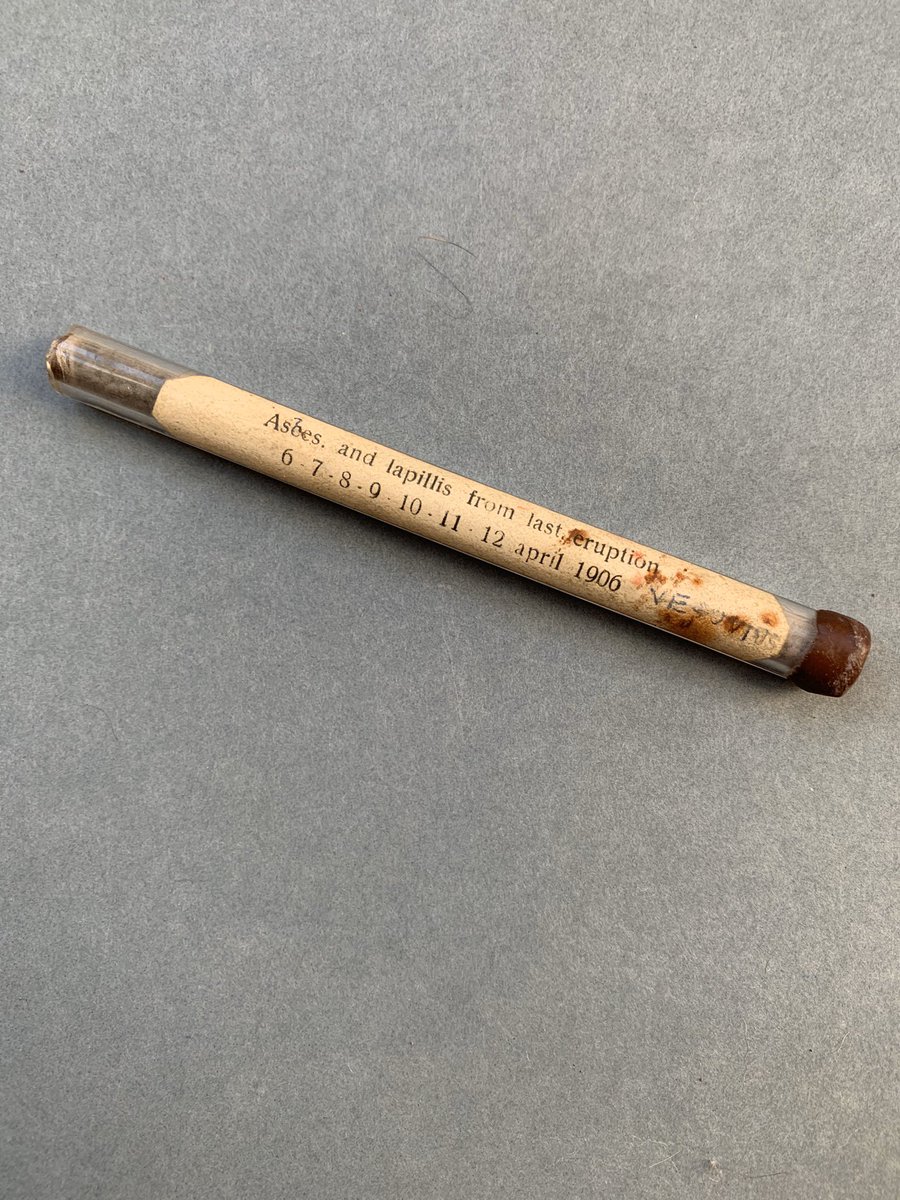 My Museum 3: ‘Ashes, and lapillis from last eruption 6.7.8.9.10.11.12 april 1905.’ ‘Vesuvius’ helpfully added in biro. This was given to me by Ernie Capaldi who mended cars at Ayebridges Garage, Thorpe Lea - between the village of Thorpe and Staines.