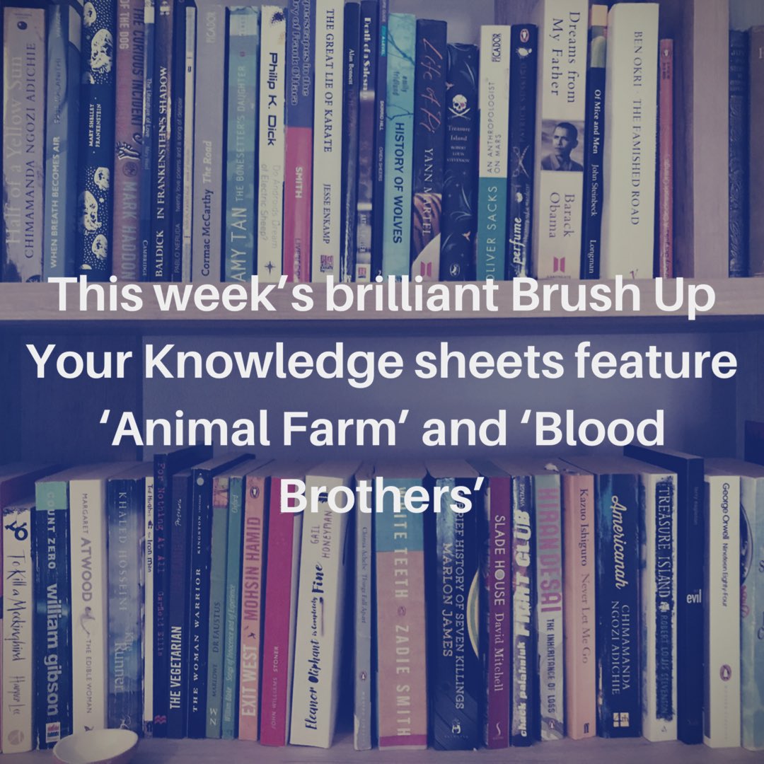 Free: <a href="/LitdriveUK/">Litdrive UK</a> ‘s Brush Up Your Knowledge sheets on Animal Farm and Blood Brothers! Great for independent or extension work to push students #litdrive .Get this week’s here: litdrive.org.uk/cmdownloads/br… and litdrive.org.uk/cmdownloads/br… Happy Monday!🐝