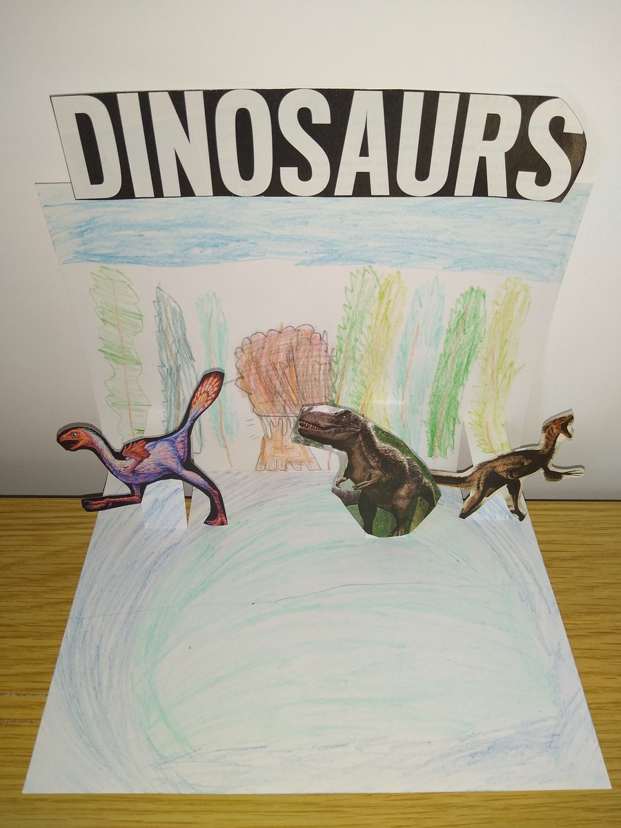 m__streeter's tweet photo. Lauren's 3D theme park for 'Scream Machine' topic and Eloise's 3D dinosaur picture for 'Dinosaurs' topic @Manorcroft https://t.co/48hbSiN7ku
