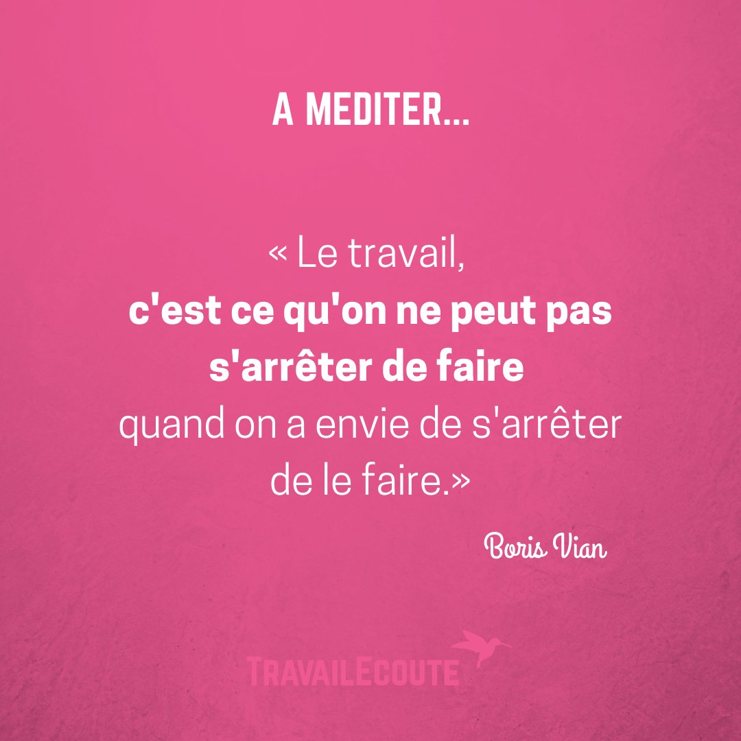 TravailEcoute's tweet image. | On est là pour en parler 💜

#BorisVian #MondayMotivaton #Mood #Deconfinement  #EpuisementProfessionnel #Fatigue #ChargeMentale #Travail #Télétravail #PremiereLigne #DeuxiemeLigne #Boulot #StopAuCynismeForcé  #LibererLaParole #DroitDeSePlaindre #PasCorporateEtAlors