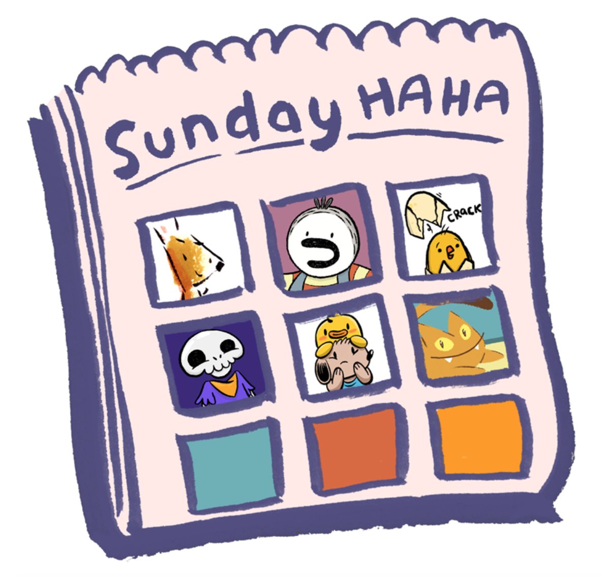 Jarrett Lerner (@jarrett_lerner) on Twitter photo Introducing...Sunday Haha!
A collection of comics for kids (ages 5 and up) delivered every Sunday to your inbox! Our first issue is May 3. Sign up (itโs free!):
sundayhaha.com
Shoutout to <a href="/mikasongdraws/">Mika Song (mee-ka) she/her</a> & @jendeoart for launching this! I'm honored to be a part of it! Introducing...Sunday Haha!
A collection of comics for kids (ages 5 and up) delivered every Sunday to your inbox! Our first issue is May 3. Sign up (itโs free!):
sundayhaha.com
Shoutout to <a href="/mikasongdraws/">Mika Song (mee-ka) she/her</a> & @jendeoart for launching this! I'm honored to be a part of it!