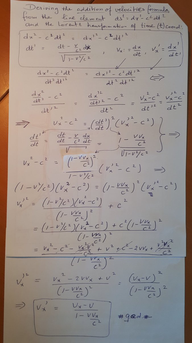 Pascal Kwanten V Twitter The 3d Lorentz Transformation And The 3d Velocity Transformation And Their Reduction To 1d In Case Of 3d Vector V V 1 0 0 V X 0 0 T Co Bncinglb7u