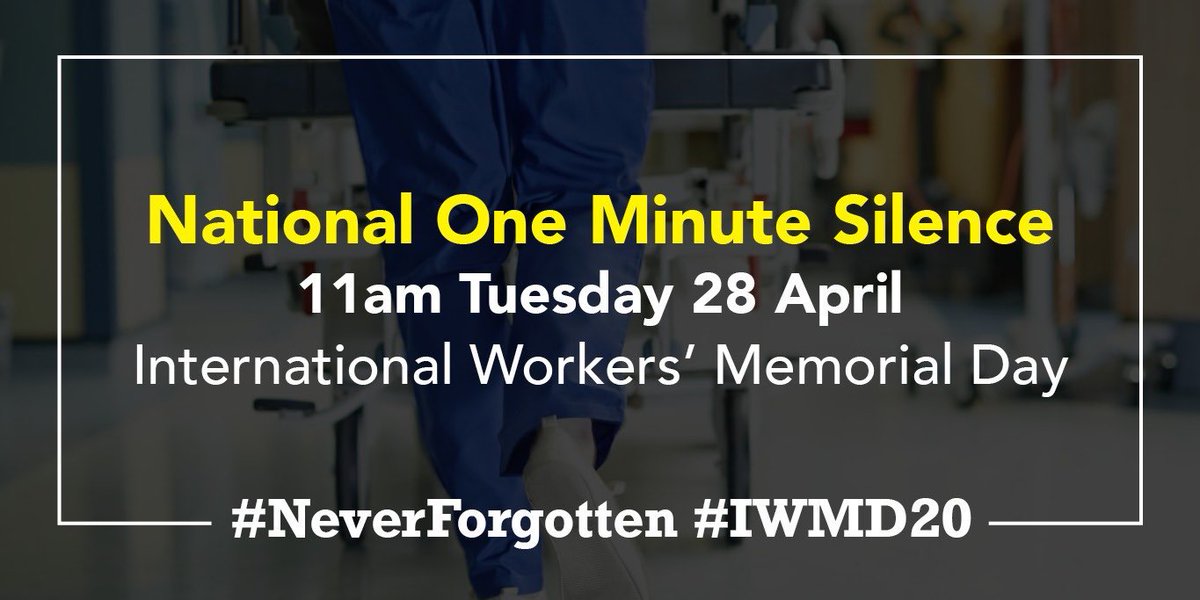 JGriffithsLab's tweet image. Tomorrow is International Workers’ Memorial Day - I will be joining many more across Wales tomorrow at 11am to pay tribute to all those workers who have lost their lives from #COVID19 or other work-related illnesses and injuries this year #IWMD20 #NeverForgotten 🏴󠁧󠁢󠁷󠁬󠁳󠁿