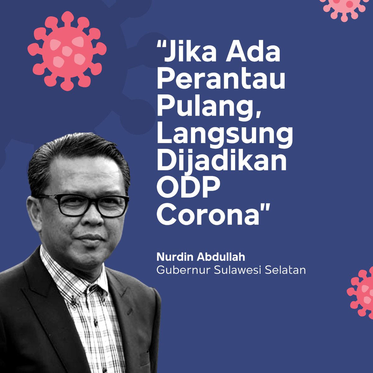 Gubernur sulawesi selatan NURDIN ABDULLOH menjelaskan.

"BILA ADA PERANTAU PULANG LANGSUNG DIJADIKAN ODP COVID-19"

dan ini  adalah salah satu bentuk kehati-hatian di tengah pandemi ini.
<a href="/Area_Sulsel/">Iklan Sulawesi Sel</a> 
<a href="/HUMAS_SULSEL/">Tribratanews Sulsel</a> 
<a href="/RakyatSulsel/">CSGOEmpire</a> 
<a href="/DadunAzis/">@zZizz</a>