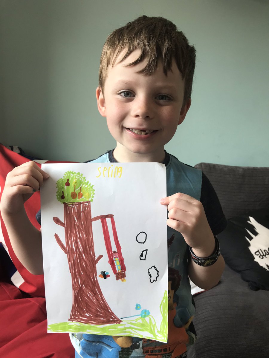 emwhyle's tweet photo. @TickfordPark Percy really enjoyed drawing his Spring poster. He said that he would love to go to the park and swing on the swings and see all the new flowers growing. #tp4year1 https://t.co/lBip3hkfjW