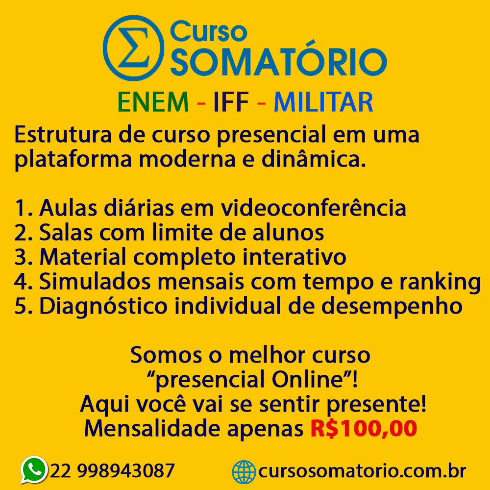 CursoSomatorio's tweet photo. Estrutura de curso presencial em uma plataforma moderna e dinâmica.
1. Aulas diárias em videoconferência
2. Salas com limite de alunos
3. Material completo interativo
4. Simulados mensais com tempo e ranking
5. Diagnóstico individual de desempenho https://t.co/gfWNcNSVlY