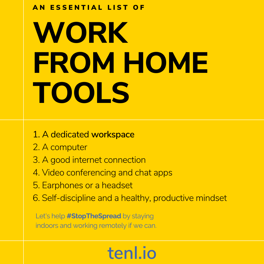 Thanks to technology we can still be a productive member of the team without being in the office full-time.
Here are some essentials to make the work done effectively.

#businessservices #workfromhome #workfromhometools #covid19 #stayhome #staysafe