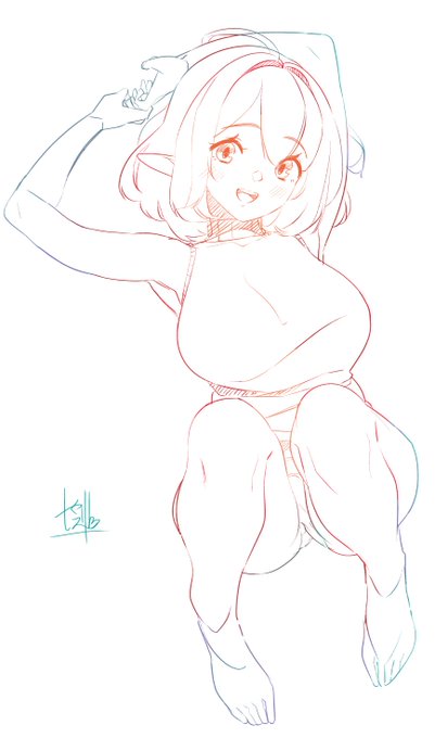 (`、3_ヽ)_ らくがき ちょっと訛ってる 