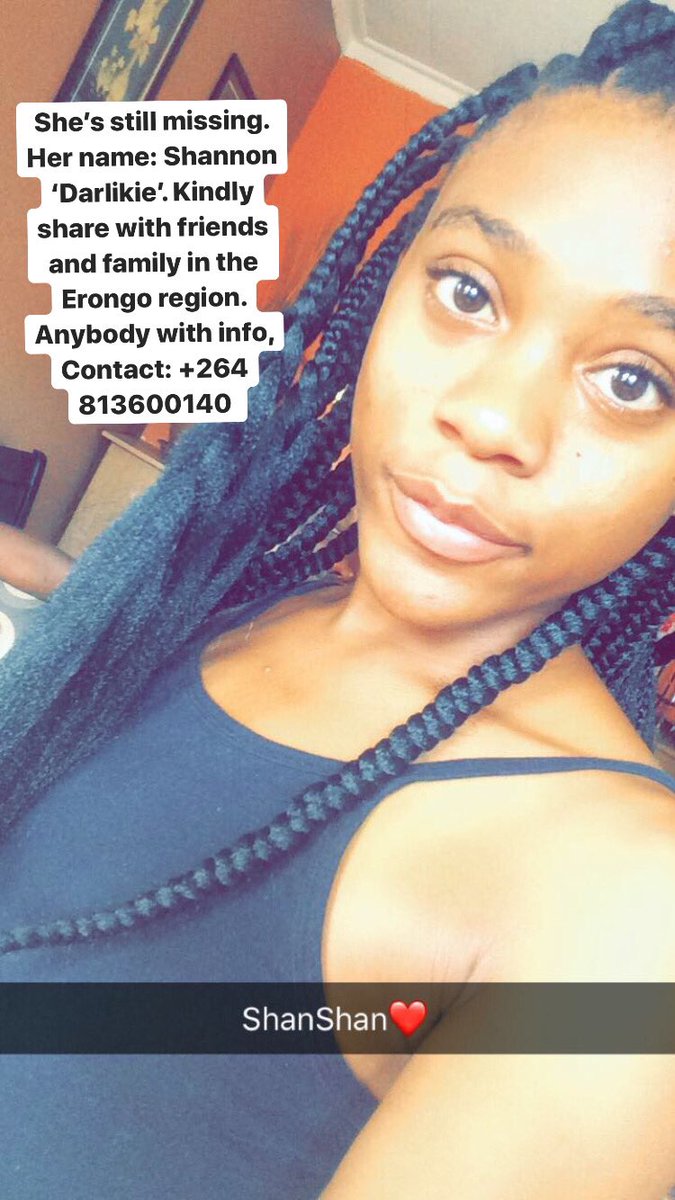 iamtuikila's tweet photo. She’s still missing. Her name: Shannon ‘Darlikie’. Kindly share with friends and family in the Erongo region. Anybody with info, Contact: +264 813600140 https://t.co/ujSVC4vcuC