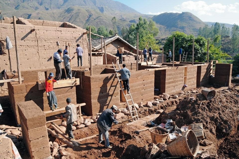 Rammed earth is the way forward for people in low income communities to build their own homes on their own land in dense urban villages without welfare, charity, or usury, on abandoned land or from converted parking, in small plots of 400-1200ft²: to build equity and stability.