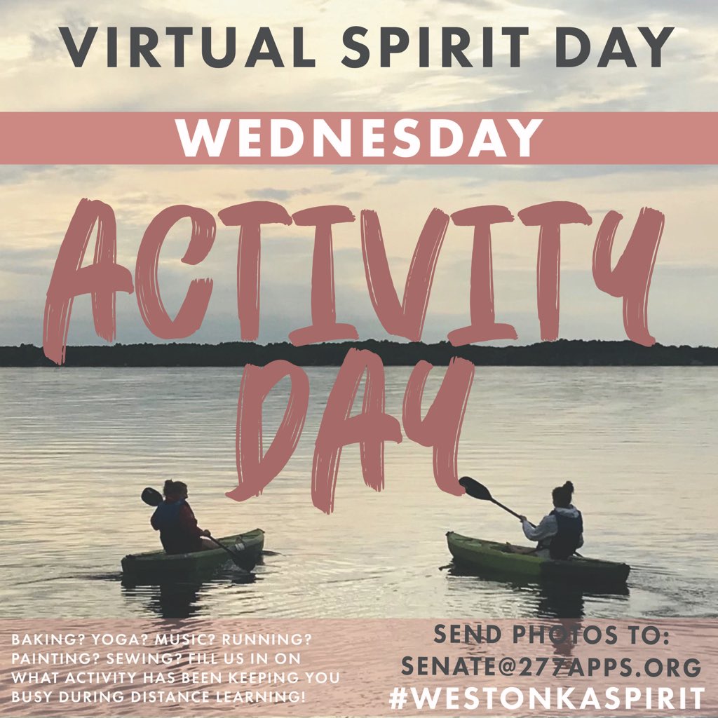MWHSSenate's tweet photo. White Hawks, we miss you all so much! This Wednesday, share with us how you’ve been staying occupied during quarantine. On Thursday, we want to see your college comfy wear! Be sure to participate. Virtual spirit days this Wednesday and Thursday. https://t.co/BS3ticYUd6
