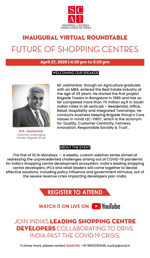 Orion Malls (@orionmalls) on Twitter photo What is the future of shopping centers? π€
Witness a thought provoking virtual roundtable discussion on the same today at 4:30 PM.
<a href="/india_retailing/">Indiaretailing.com</a> | <a href="/BrigadeGroup/">Brigade Group</a> | @IMAGESISCA What is the future of shopping centers? π€
Witness a thought provoking virtual roundtable discussion on the same today at 4:30 PM.
<a href="/india_retailing/">Indiaretailing.com</a> | <a href="/BrigadeGroup/">Brigade Group</a> | @IMAGESISCA