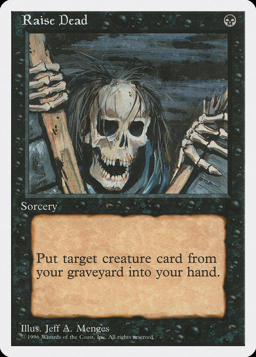 DailyMTGcards's tweet photo. Card name: #RaiseDead
Card type: Sorcery
Edition: Introductory Two-Player Set (ITP) Nº 22
#MTG #MagictheGathering #MTGArena #EDH https://t.co/CweGH1rPIG