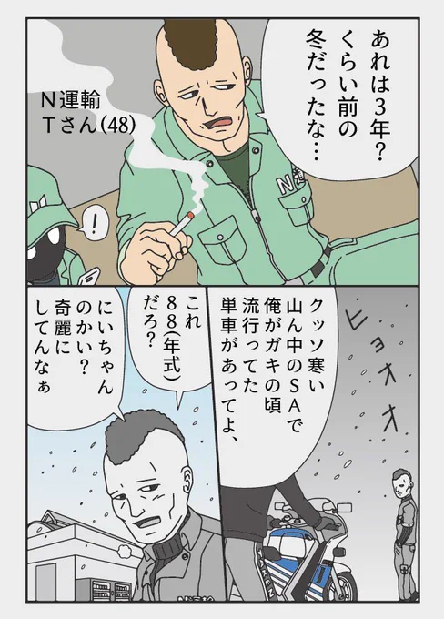 漫画 トラックの怪談
N運輸 Tさん(48)

88(ハチハチ) 