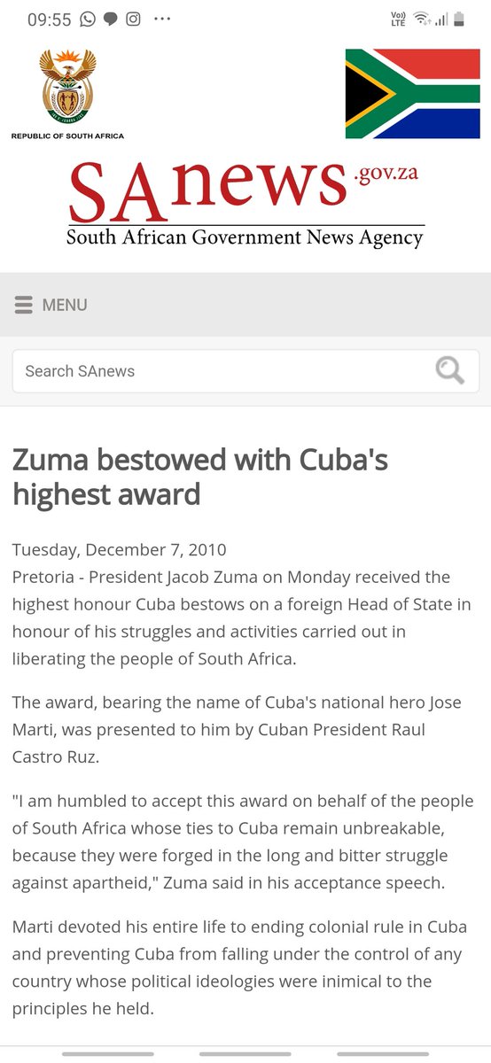 KamvelihleGoba's tweet photo. Revolutionaries @PresJGZuma recognize revolutionaries. Real recognize real. Only Socialism means freedom!#WelcomeToSACuba https://t.co/58qfTSSJmx