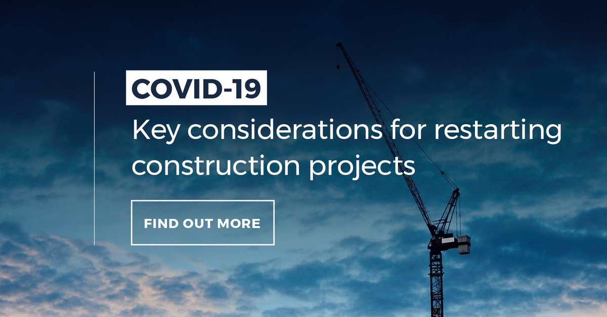 Looking ahead to when construction can resume, there are key actions that developers can take in preparation for restarting construction projects during the COVID-19 pandemic. Find out more: bit.ly/2KrFPZj #coronavirus #construction #realestate