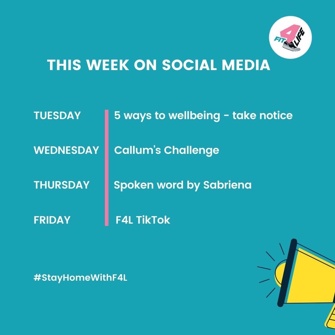 ActiveLink_'s tweet photo. This week we’ll continue with our posts based on the 5 ways to wellbeing & we’ll have another challenge for @DunneCallam. On Thursday, our amazing #ActiveLink mentors Sabriena will be doing a spoken word session! We’ll finish this lockdown week with a fun TikTok video 🎉 https://t.co/PFGLN2dYK6