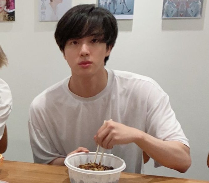 CLOSED) on X: jin in just a basic white shirt is really something