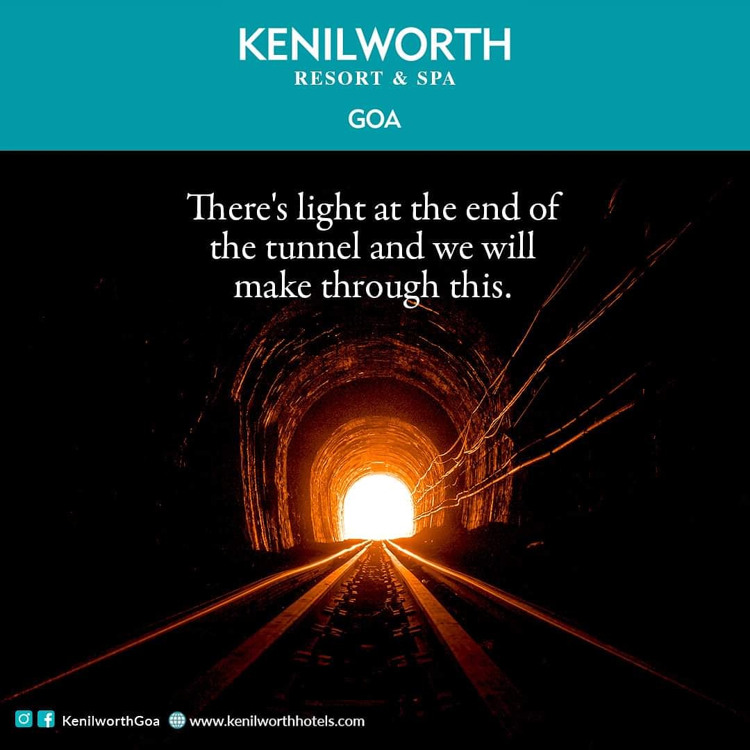 KenilworthGoa's tweet photo. Often, when it feels like we are trapped in a never-ending dark tunnel, the only way out is to keep on moving. Kenilworth Resort &amp; Spa Goa stands by you in these dark times and promises that there is light at the end of this tunnel. Stay strong.

#KenilworthGoa #StaySafe https://t.co/OjnZbl3Z1I