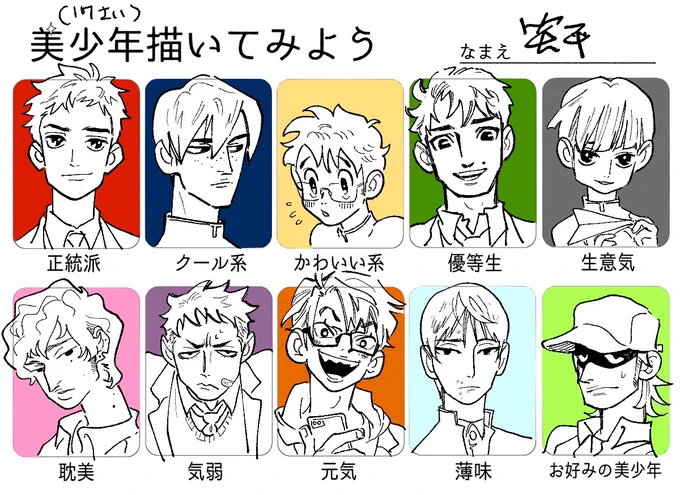 #美少年描いてみよう
テンプレお借りしました 