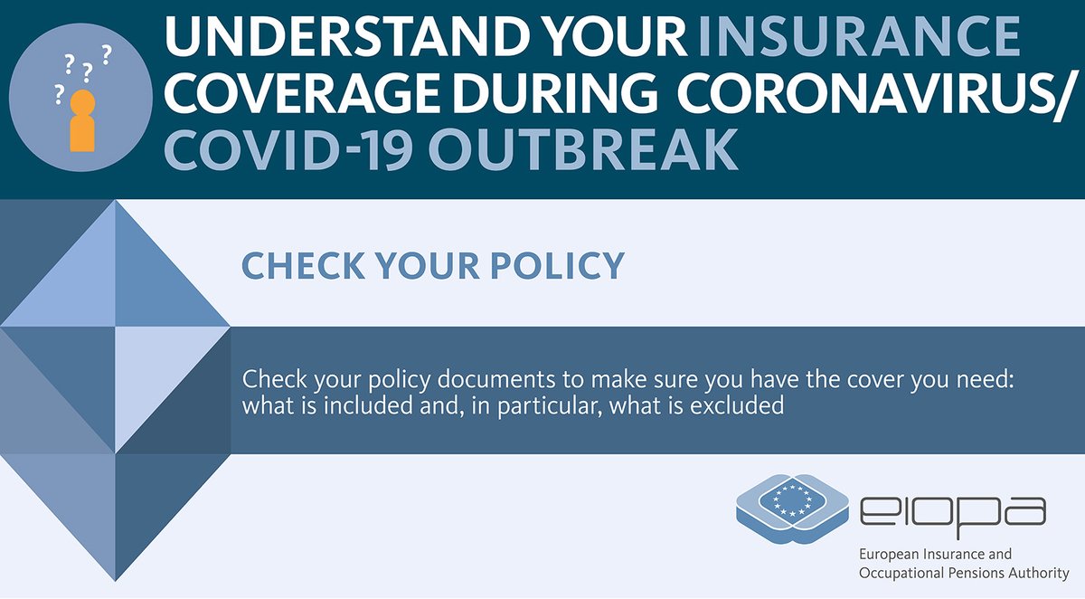 eiopa_europa_eu's tweet photo. 💡Understand your #insurance coverage during🦠 #coronavirus #COVID19 outbreak. Read full guide 👉https://t.co/bOIhjsxLo0 #EIOPA🇪🇺 https://t.co/0j0iJASjzE