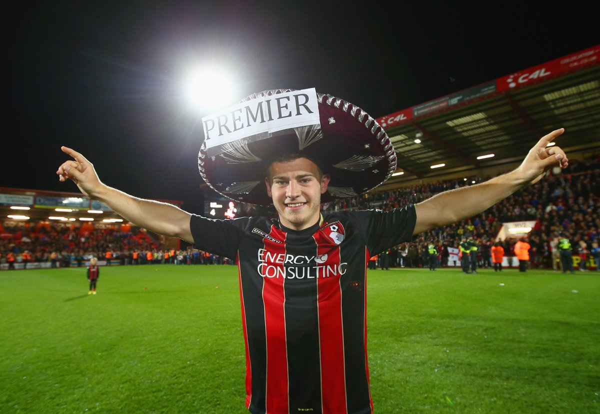 afcbournemouth's tweet photo. Absolutely magical 💫

#OnThisDay in 2015, it was one of the greatest nights in our history as victory over Bolton all but confirmed our promotion to the Premier League 🙌

@UmbroUK // #afcb 🍒 https://t.co/CJbAh2mhXV