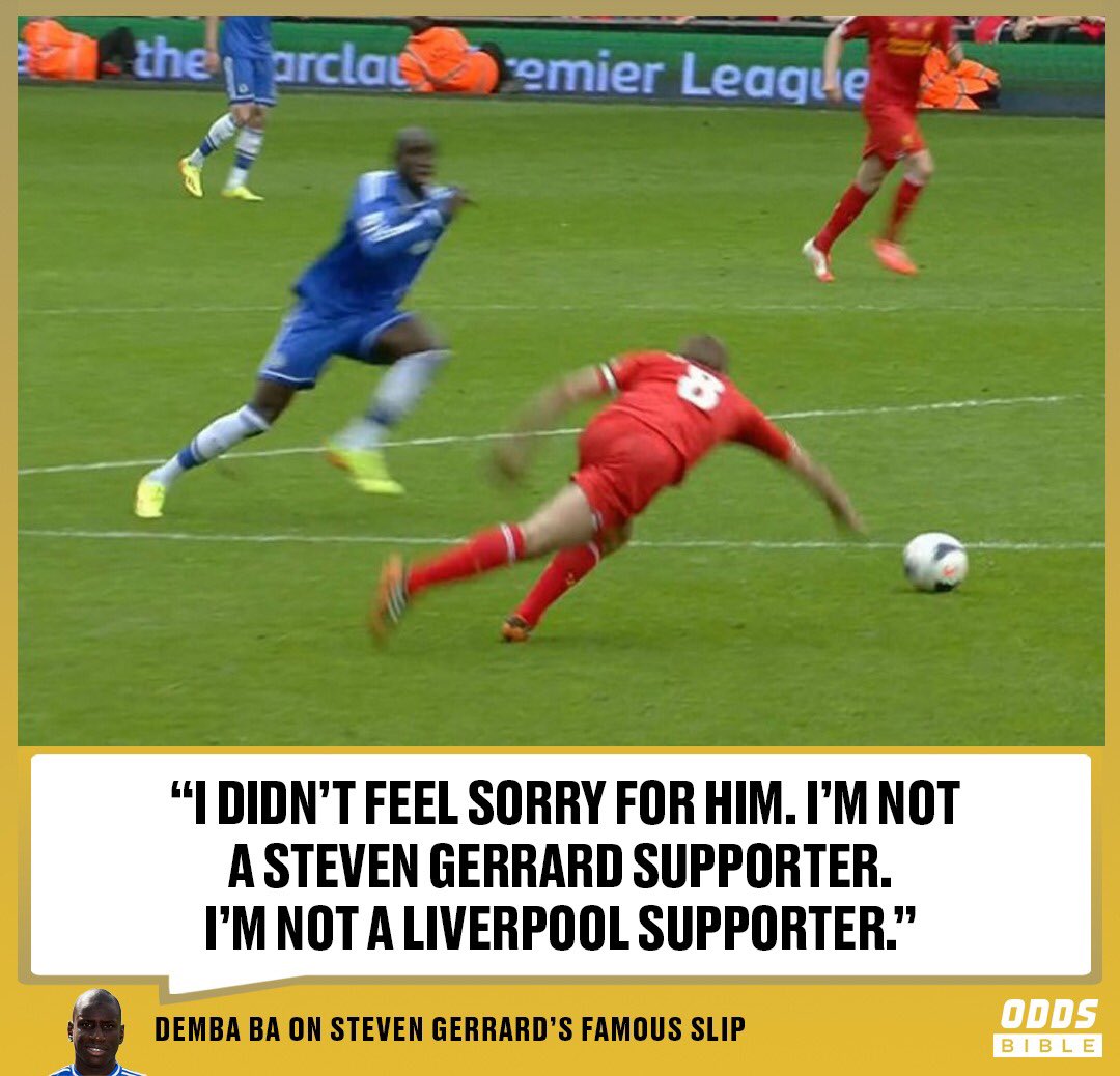 Oddsbible On Twitter On This Day 6 Years Ago That Famous Steven Gerrard Slip Happened And Demba Ba Showed No Remorse