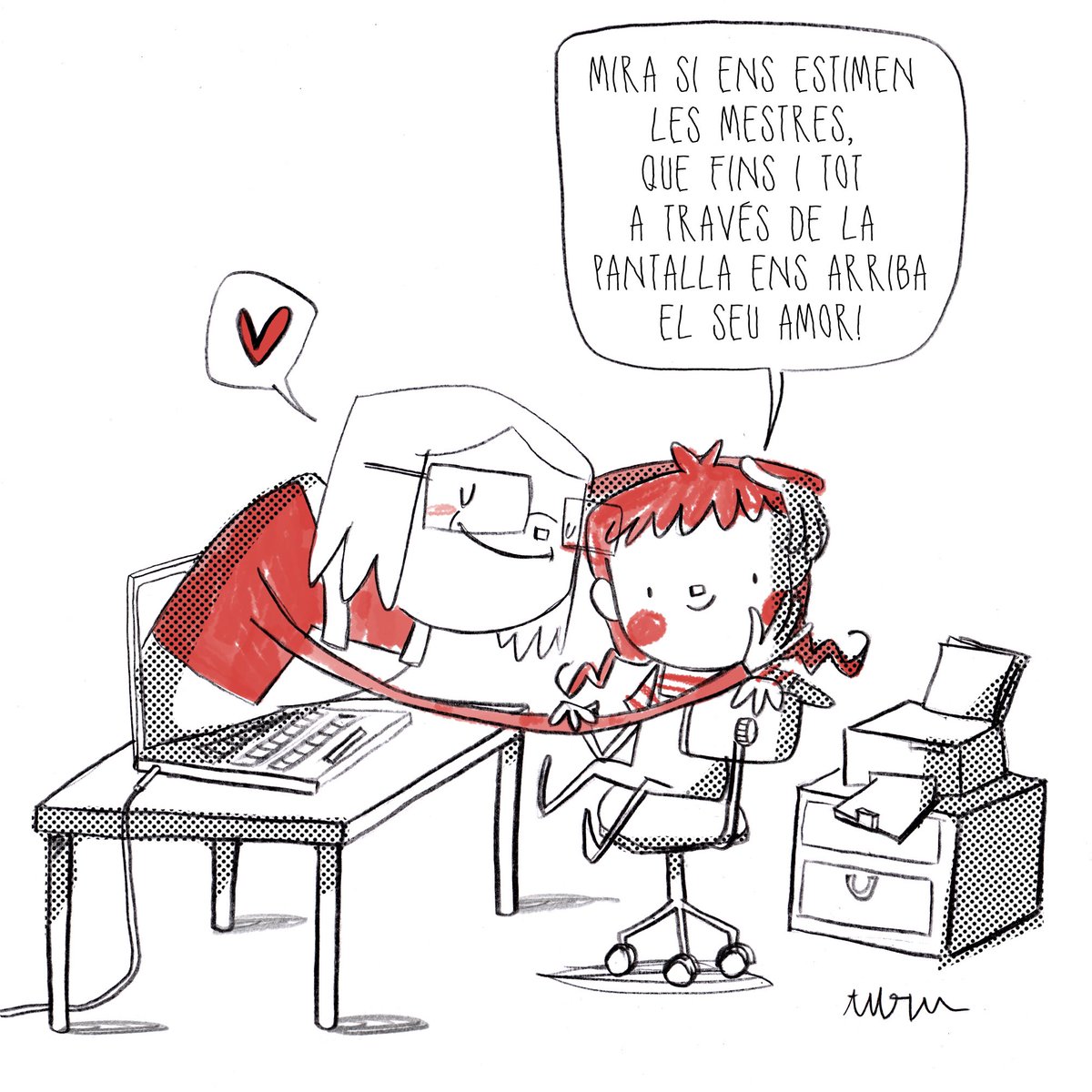 Gràcies per ser-hi❤️ Vinyeta de “Milena en Qüestió” de la revista Guix número 466 d’ <a href="/EditorialGrao/">GRAÓ</a>