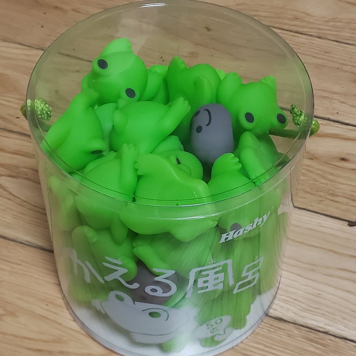 Tomo お客さんから戴いた かえる風呂 50匹入り さすがにこの歳でお風呂じゃ遊べません 笑 オタマも入ってる カエル