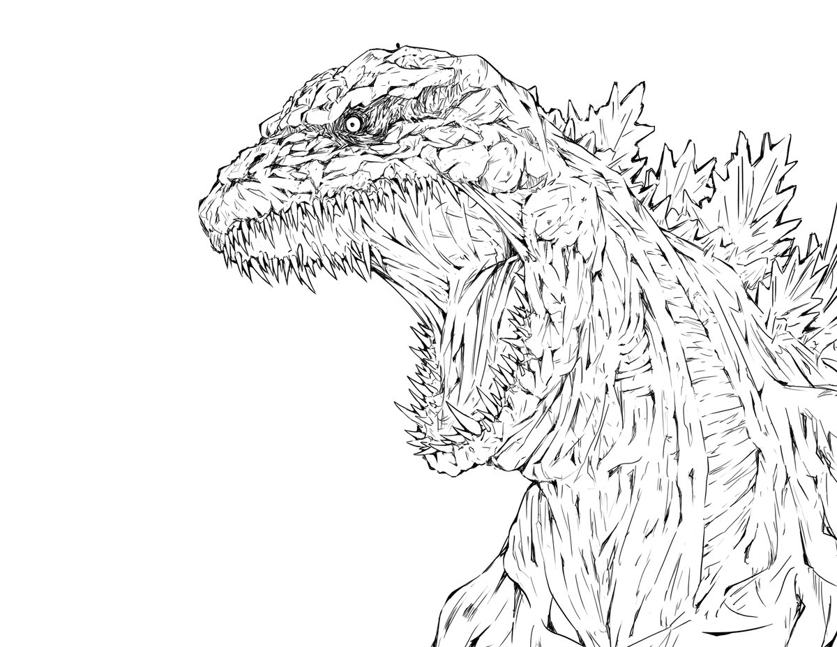 Tai Aoki シン ゴジラ Fan Art Aug 16 シン ゴジラ Shingodzilla Godzilla Art Illustration イラスト 絵