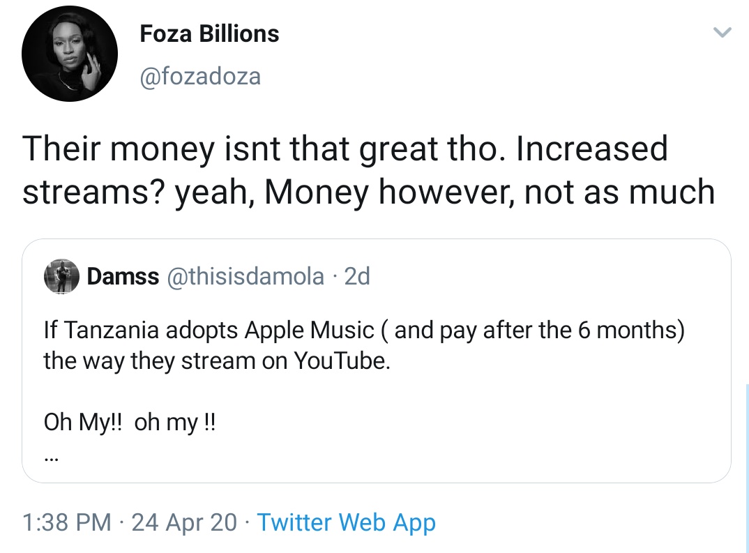 Dear Upcoming Artiste,As promised, courtesy of an original tweet by  @thisisdamolaHere, a thread "Why Increase in Streams ≠ a Corresponding Increase in Revenue"This is from a December 2019 study I attempted, with a couple tweaks about the present.