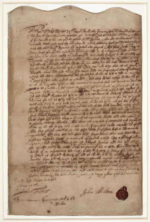 BrookesEnglish's tweet photo. On April 27th, John Milton earned £5 when he signed a publishing contract for his epic poem 'Paradise Lost'. He got an additional £5 once 1,300 copies of the poem were sold. So 'Paradise Lost' earned him a tenner. #robbed #OTD  #milton https://t.co/8qAbzpsXF8 https://t.co/X68WBkI4am
