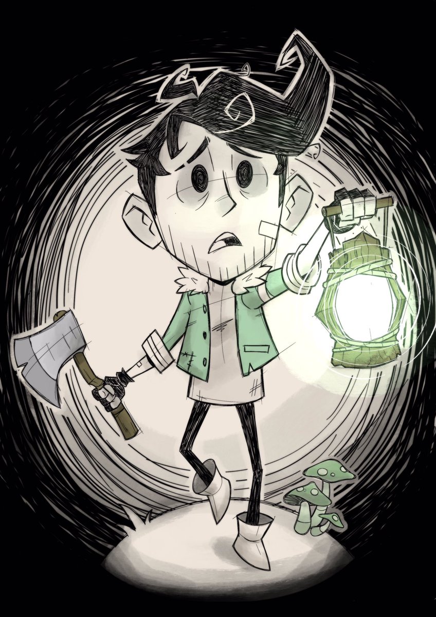 My friends and I recently got into Don’t Starve Together so I did a little self portrait in the Don’t Starve style. I kind of just made myself look like a discount Wilson...

#DontStarve #DontStarveTogether #FanArt #illustration