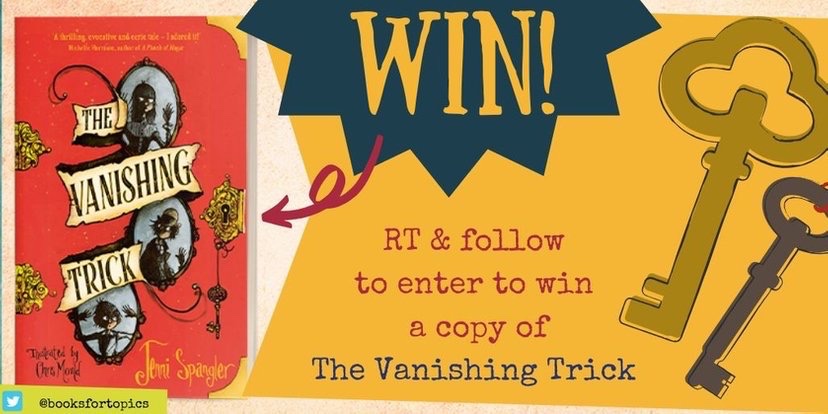 booksfortopics's tweet photo. 🎉🎈🎉🎈🎉  WIN.  🎉🎈🎉🎈🎉

To celebrate the launch of The Vanishing Trick by @JenniSpangler1 &amp; @ChrisMould, we're giving you the chance to win your own copy!

To enter, follow @booksfortopics and retweet this by the end of 2/5 (UK).

Review: https://t.co/vqLGHC10bL

🎉🎈🎉🎈🎉 https://t.co/B7pE0jST7V
