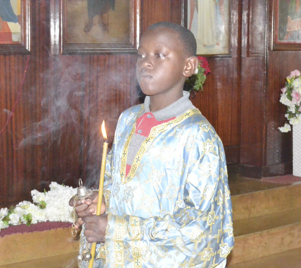 Orthodox_ug's tweet photo. Yesterday April 26, 2020, #ThomasSunday, Arch Constantinos & Fr. Anastasios celebrated #HolyLiturgy on behalf of Orthodox Faithfull held in their homes due to #Covid19 Pandemic. They pleaded to our Resurrected Lord to have Mercy and pardon us from this pandemic. #christisrisen https://t.co/SYIBNqlCIa