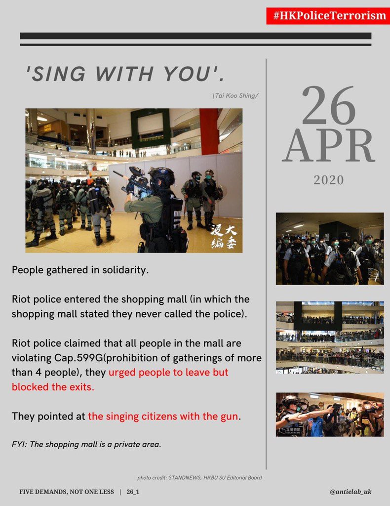 bIackobject's tweet photo. 來源/ #AntiExtraditionChannel
https://t.co/A8j5PwNdiO

What going on on 26th Apr 2020?

Hong Kong Police’s abuse of power

#Singwithyou #HKPoliceTerrorism #HKpolicebrutality #HKPoliceState #26Apr2020 https://t.co/GYDsgjf6uF