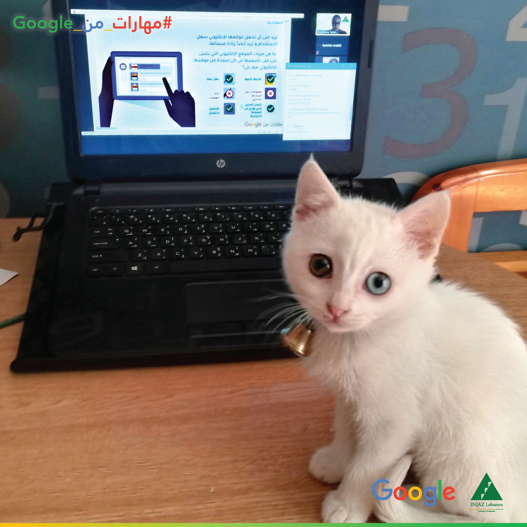 INJAZLebanon's tweet photo. Starting the week with this cute little kitty who's also enjoying the #MaharatMinGoogle program by @GoogleArabia just like her owner Haneen, our youth participant!
@INJAZAlArab #DigitalLiteracy #BelieveinINJAZ #WhyINJAZ #Lebanon #مهارات_من_google https://t.co/9jExdO8yna