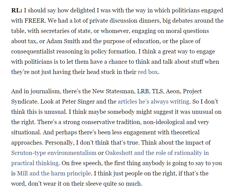 6/ Yet for Rebecca, this underestimates the appetite that exists for deeper normative debate at the level of principle, on the right as well as left and centre